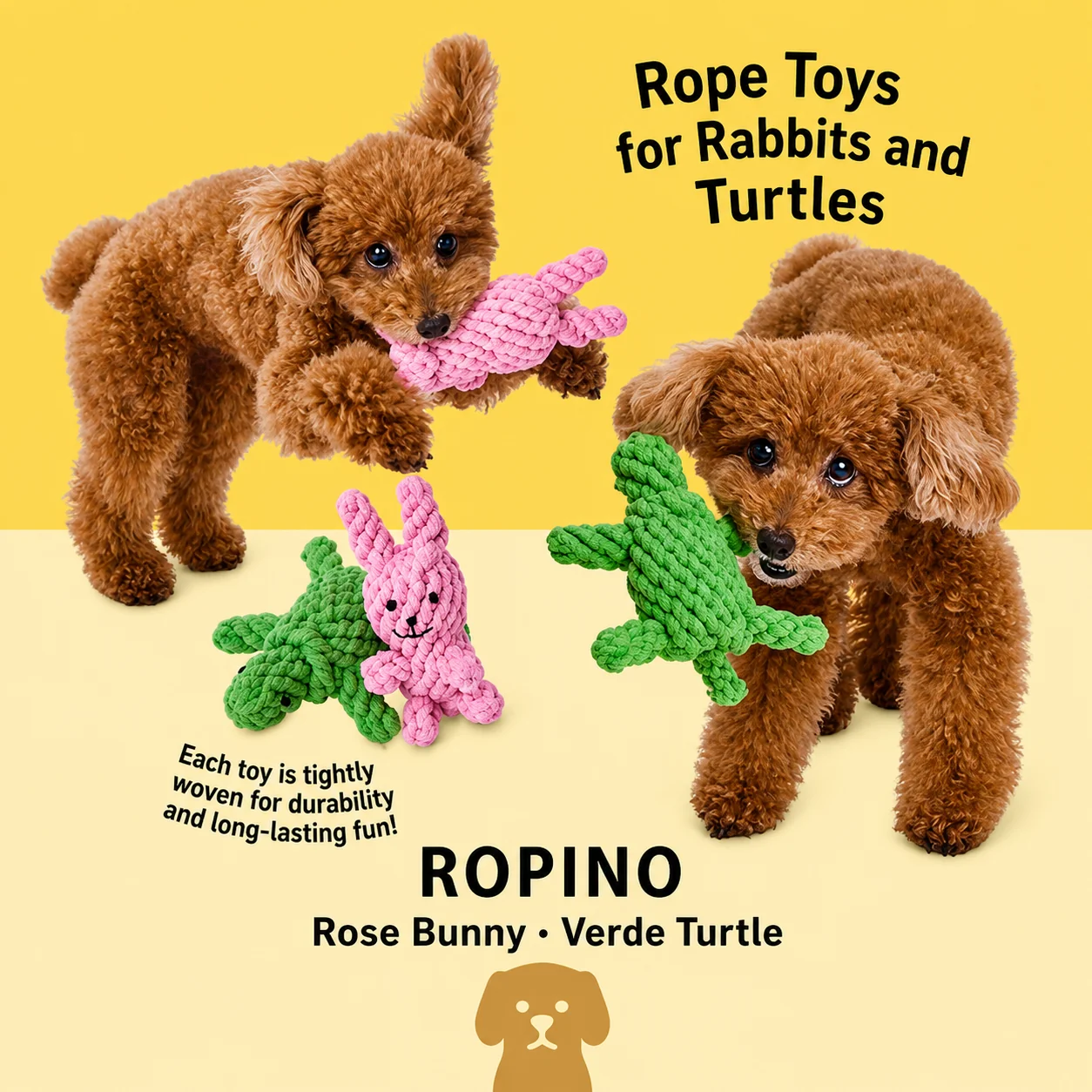 Petio AddMate "Rosa Coniglio" Dental Rope Rabbit 3-1 in Interactive Tug & Nosework Toy - Image 6