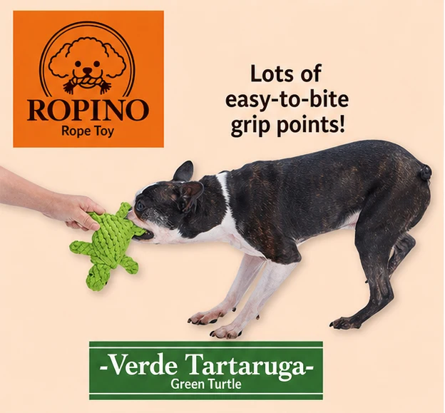 Petio AddMate "Verde Tartaruga" Dental Rope Turtle 3-in-1 Interactive Tug & Nosework Toy - Image 5