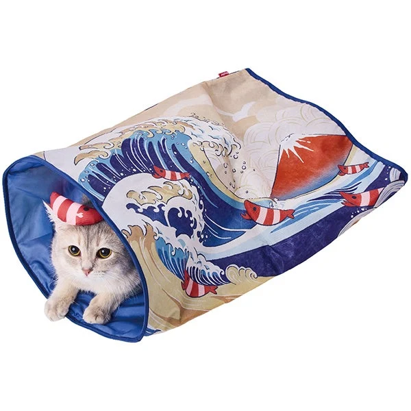 "Petio “Aranami Waves" Crinkle Play Sack 2-in-1 Tunnel & Hideaway Toy - Image 3