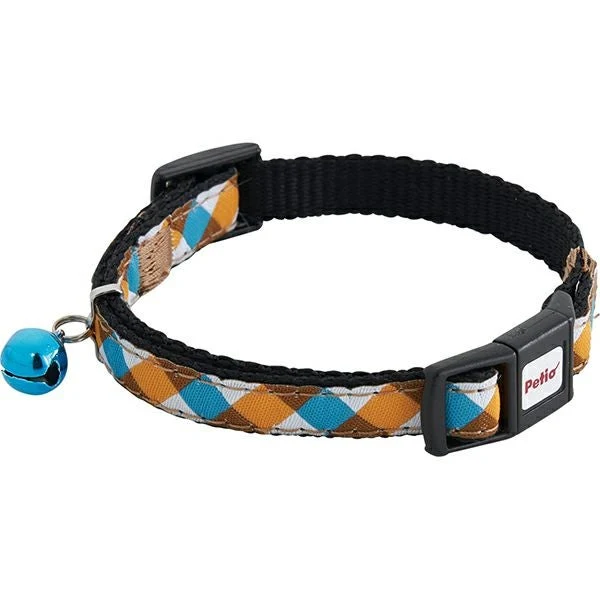 Petio Gingham Check Safety Collar with Breakaway Buckle & Integrated Bell - Image 2