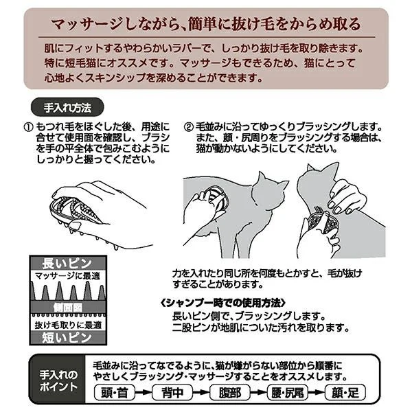 Petio Necoco Double-sided Soft Rubber Massage & Grooming Brush - Image 5