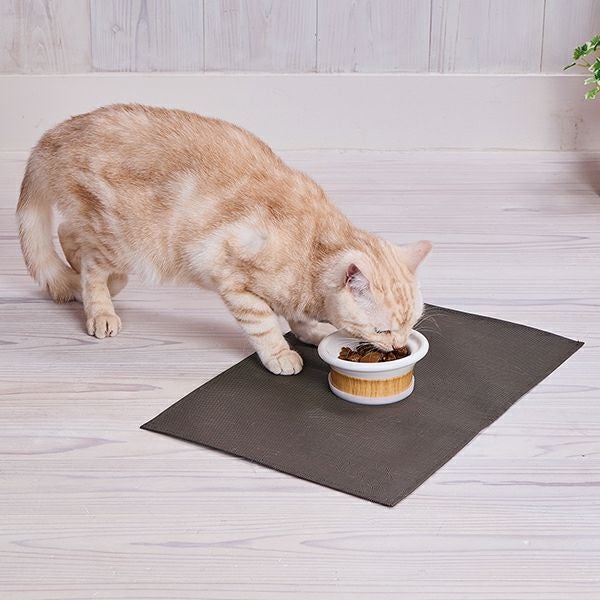 Petio Necoco Patented Wood Grained ”Dry Food" Anti-Slide Raised Cat Bowl - Image 4