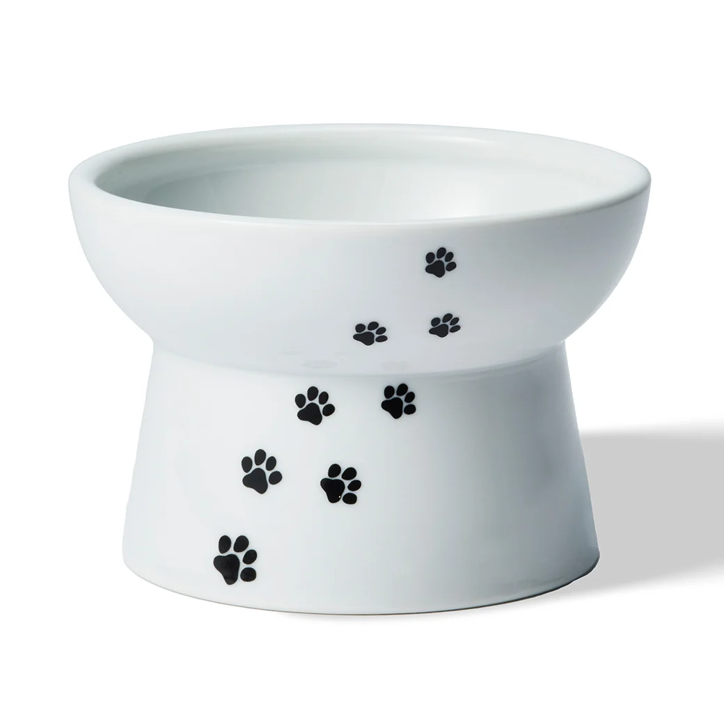 Necoichi Elevated Whiskers-Friendly Cat Food Bowl in Ergonomic Porcelain - Regular Size - Image 2