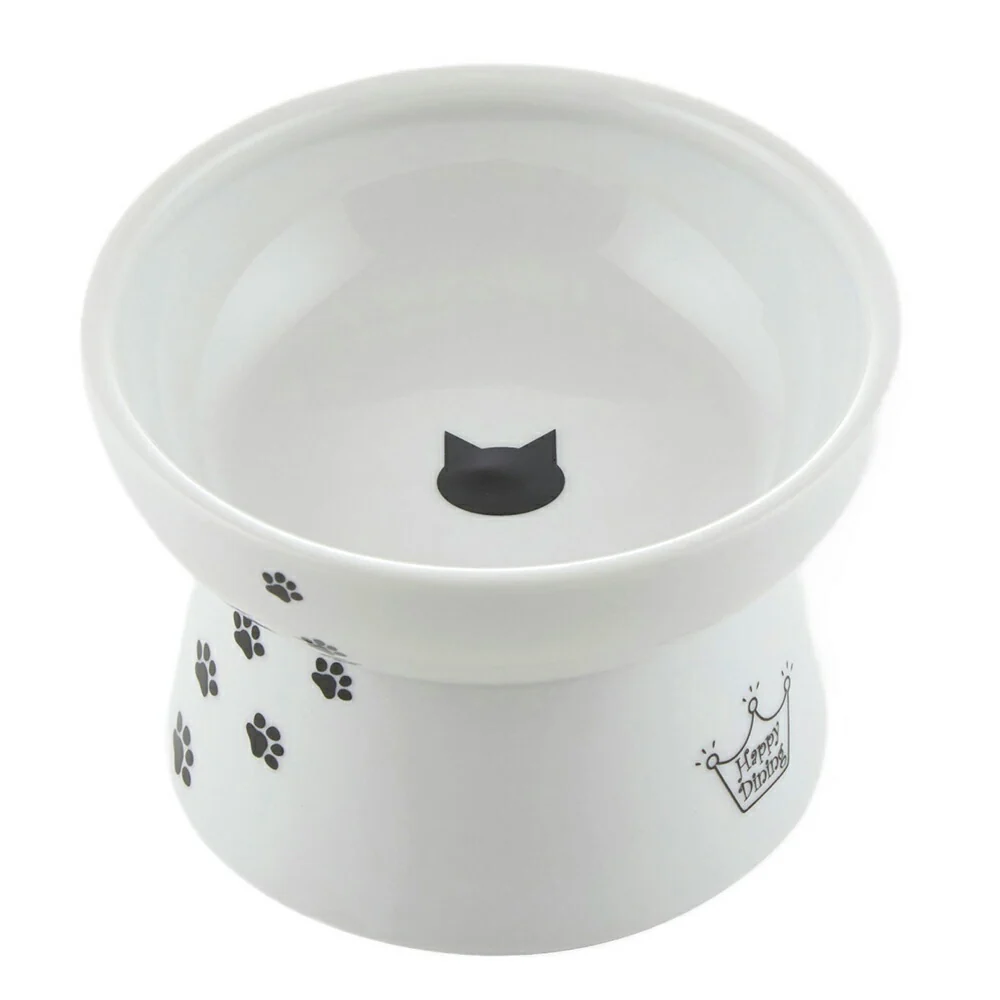 Necoichi Elevated Whiskers-Friendly Cat Food Bowl in Ergonomic Porcelain - Regular Size - Image 3