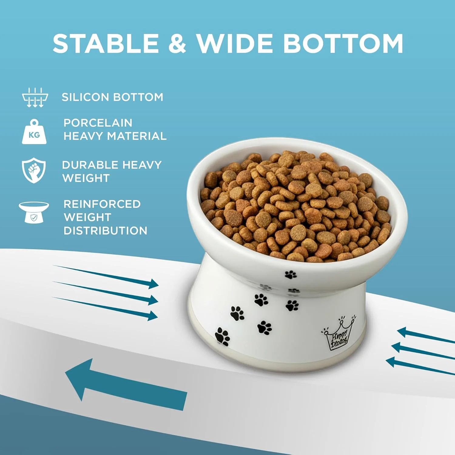 Necoichi Elevated Whiskers-Friendly Cat Food Bowl in Ergonomic Porcelain - Regular Size - Image 9