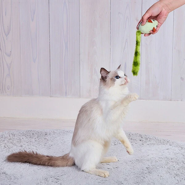 Petio Long Furry Tail Mouse with Silvervine & Bell - Image 5