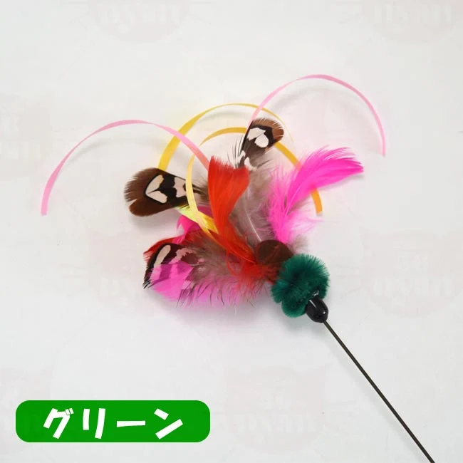 Petz Route Cat Teaser with Feathers & Ribbon - Green - Image 5