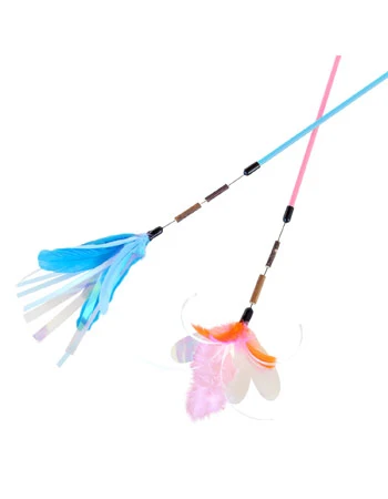 Petz Route Catnip Teaser Toy with Feather - Pink - Image 3